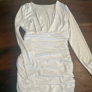White long sleeve body on dress